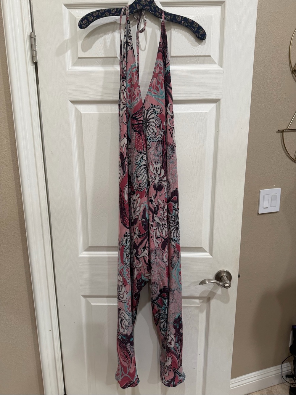 SunChild Silk Low Back Halter Jumpsuit